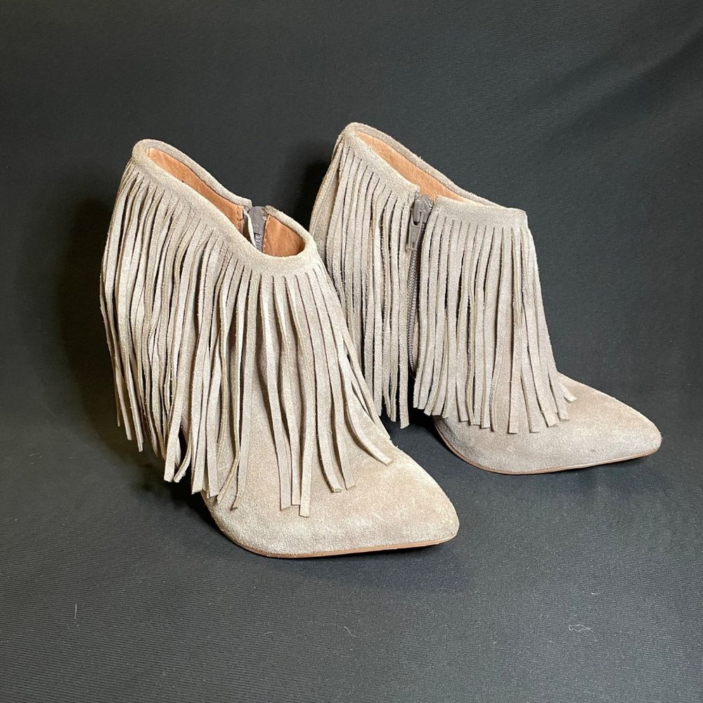 Matiko Verapelle Grey Fringe Boot Heels Size 36 us 5.5